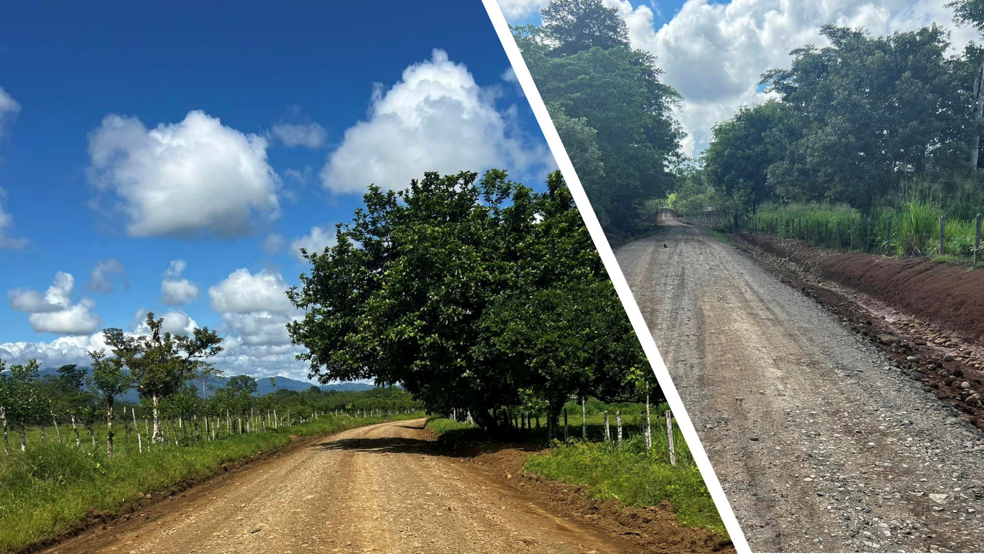 Trabajos en el camino de Currire