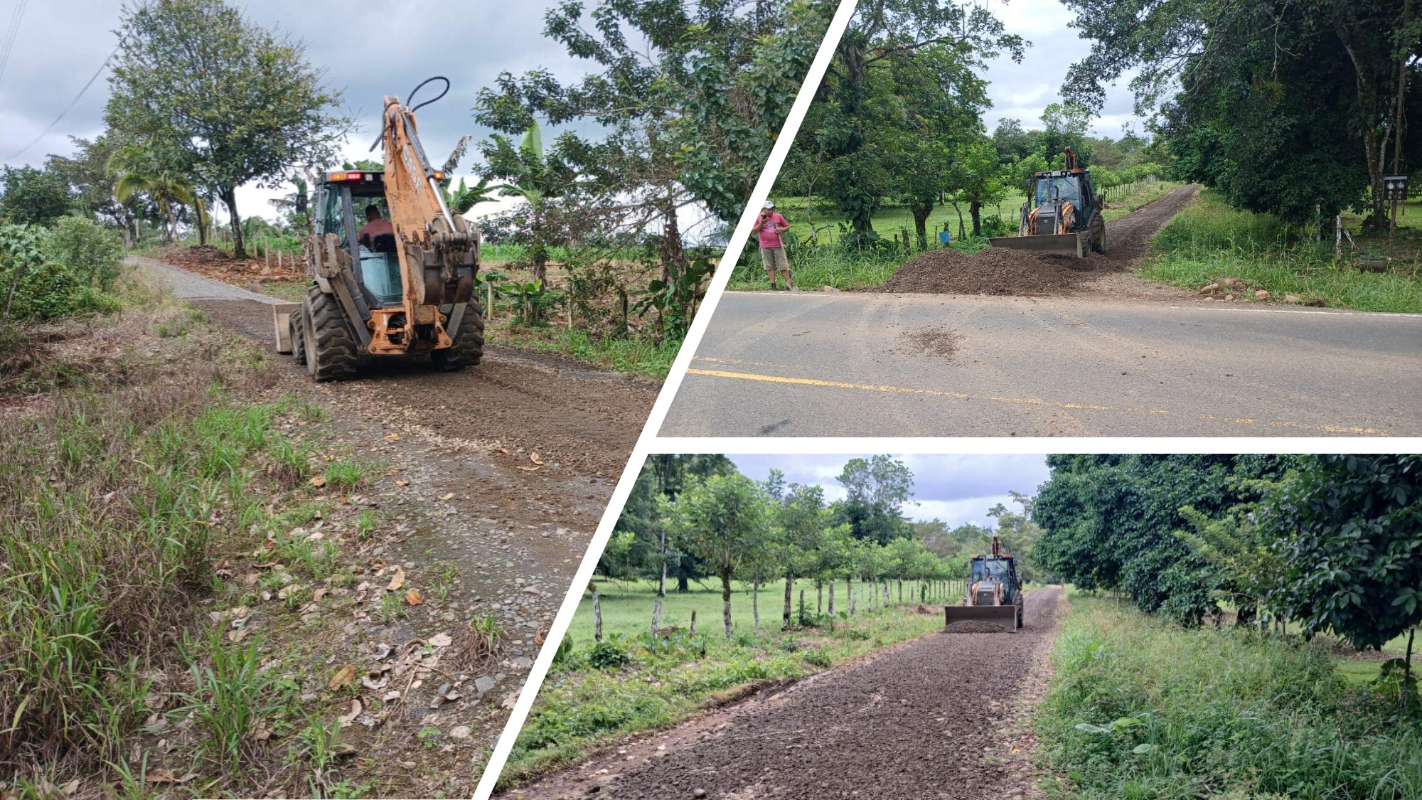 Mantenimiento mecanizado en el camino La Viga - Llano Bonito