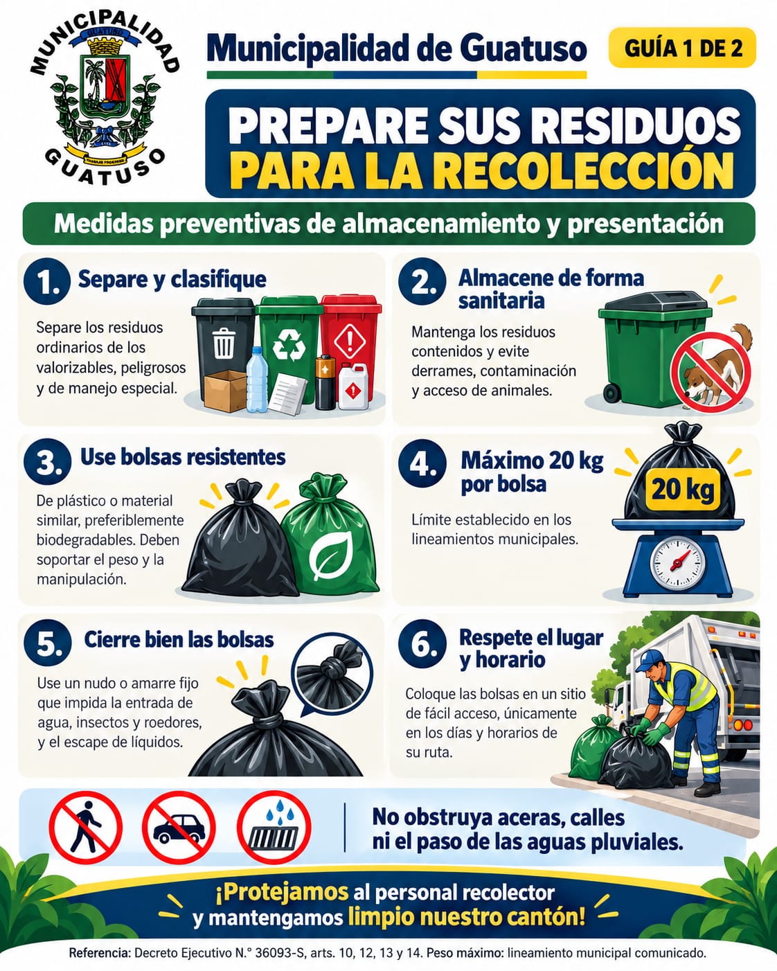 Residuos permitidos para botar en la basura tradicional